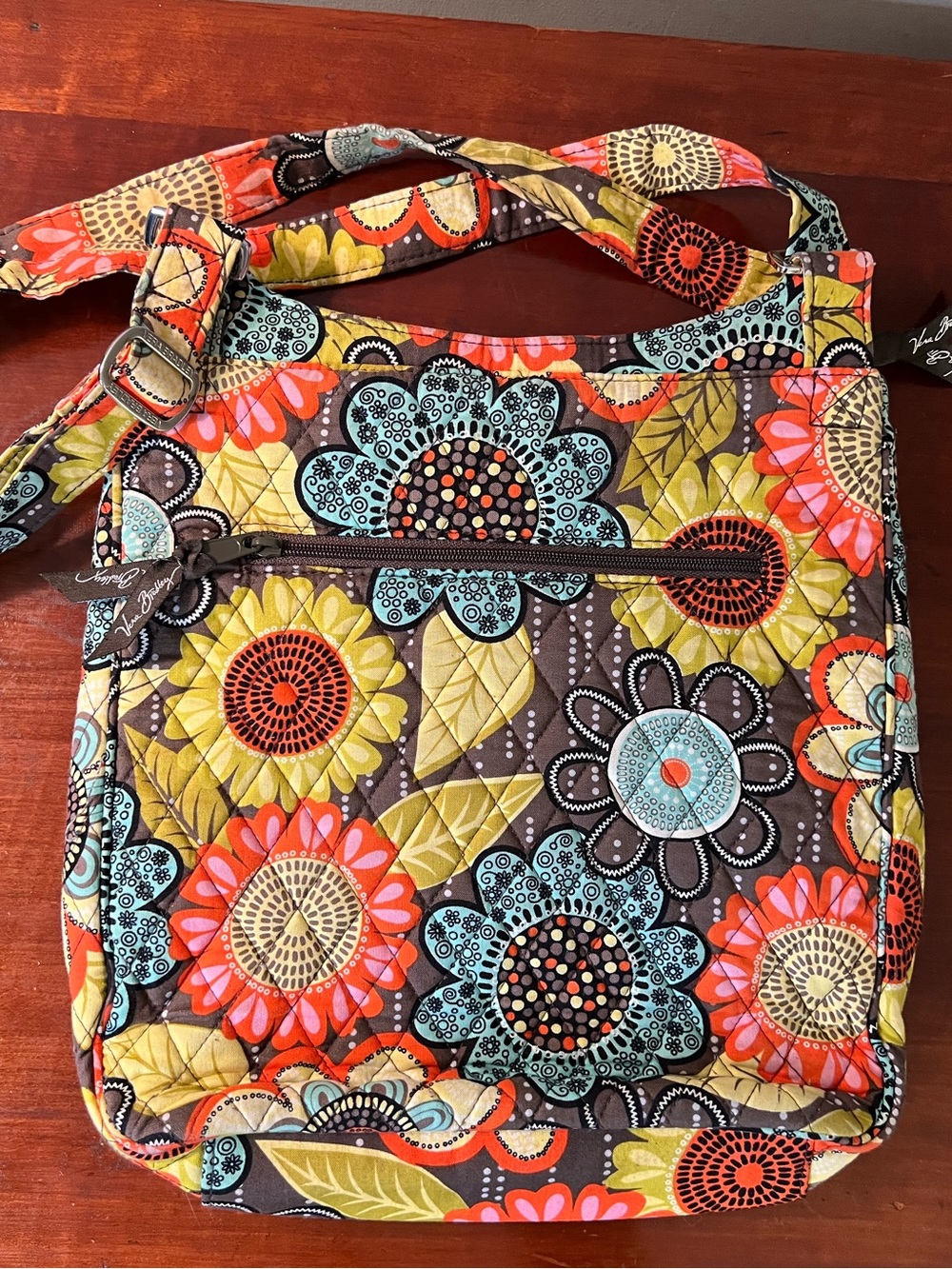 Vera Bradley Flower Shop Quilted Mailbag crossbody iPad bag